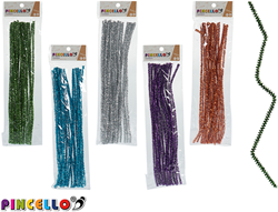 Pincello Metallic Chenilledraad  Set 6 Kleuren, per kleur 40 stuks