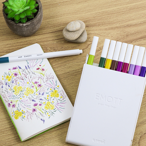 Uni Emott Fineliner 0,4 mm Geelbruin-2