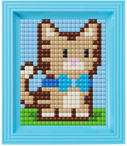 Pixelhobby XL Katje Blauwe Strik 10x12 cm