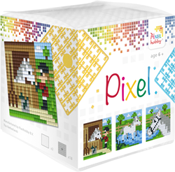 Pixelhobby Pixel cube (3 baseplates + 18 Pixel squares) - Horses