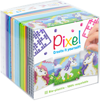 Pixelhobby Pixel cube (3 baseplates + 18 Pixel squares) - Unicorn