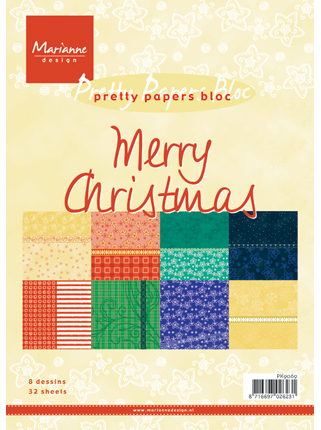 Marianne Design PK9069 Papierblok A5 Merry Christmas 32 vel