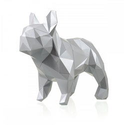 Wizardi 3D Papercraft 35x25x25 cm Bulldogge Weiß