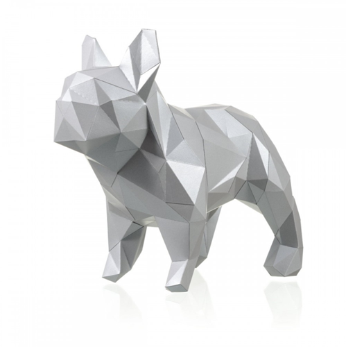 Wizardi 3D Papercraft 35x25x25 cm Bulldogge Weiß