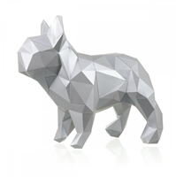 Wizardi 3D Papercraft 35x25x25 cm Bulldogge Weiß-2