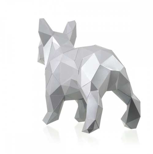 Wizardi 3D Papercraft 35x25x25 cm Bulldogge Weiß-3