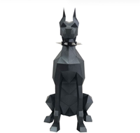 Wizardi 3D Papercraft Doberman 55x25x35 cm Zwart-2