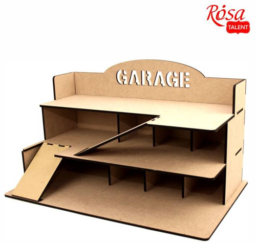 Rosa Garage DIY Set Drie Verdiepingen 35,5x57x33 cm