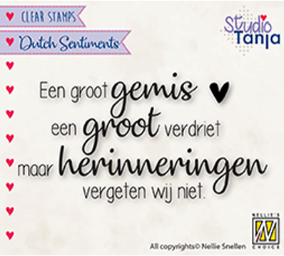 Nellie Snellen Siliconen Stempel Een Groot Gemis 7,9x4,1 cm