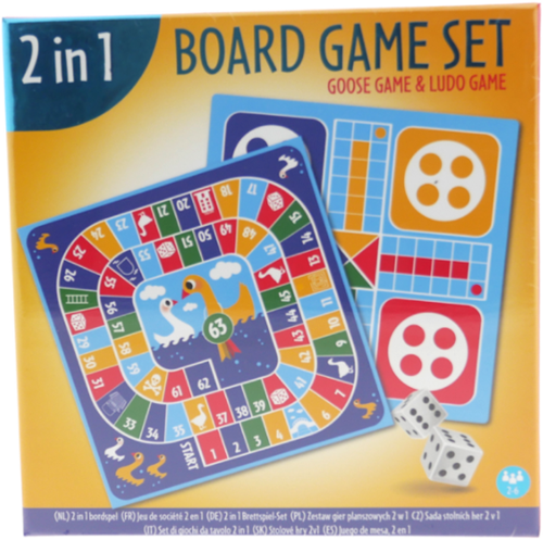 Wins Bordspel 2-in-1 Ganzenbord en Ludo