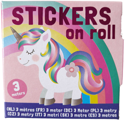 Stickers on Roll 3m Unicorns