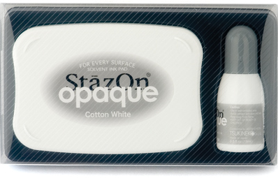 StazOn Opaque White Cotton Stempel Inktkussen Set