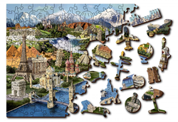 Wooden City Puzzel Wereld Monumenten 37,5x25,4 cm