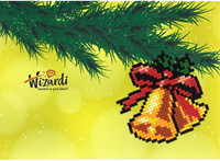 Wizardi Kerstklokken Diamond Painting Kaart 10x14 cm