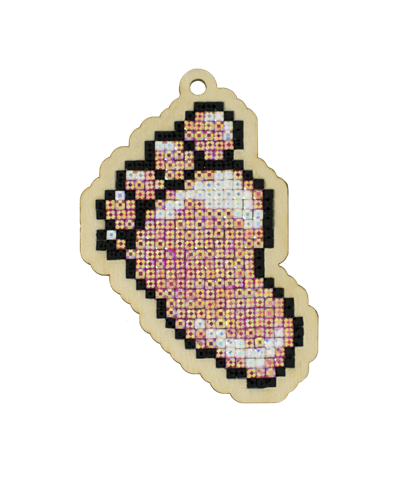 Wizardi Diamond Painting hout Baby Voet Meisje