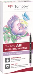 Tombow ABT Dual Brush Pen Set 12 pieces Pastel Colors