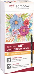 Tombow ABT Dual Brush Pen Set 18 stuks Secondary Colors