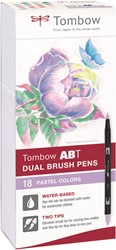 Tombow ABT Dual Brush Pen Set 18 stuks Pastel Colors