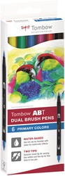 Tombow ABT Dual Brush Pen Set 6 stuks Primary Colors