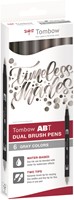 Tombow ABT Dual Brush Pen Set 6 stuks Gray Colors