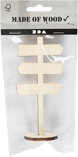 CC Houten Miniatuur Bord op Voet b: 6cm h: 12cm