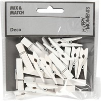 CC Mini Clothes Peg, white, size 35x7 mm, thickness 9 mm, 20 pc/ 1 pack-3