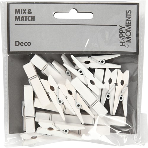 Mini Wasknijpers 35x7 mm Wit 20 stuks-3