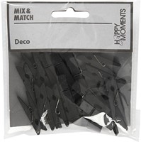 Mini-Wäscheklammern 35x7 mm Schwarz 20 Stück-3