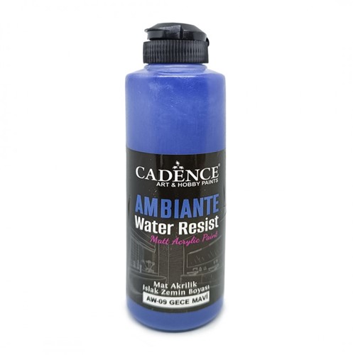 Cadence Ambiante Waterbestendige Matt Acrylverf 250 ml Midnight Blue+ 10 gr Catalyst