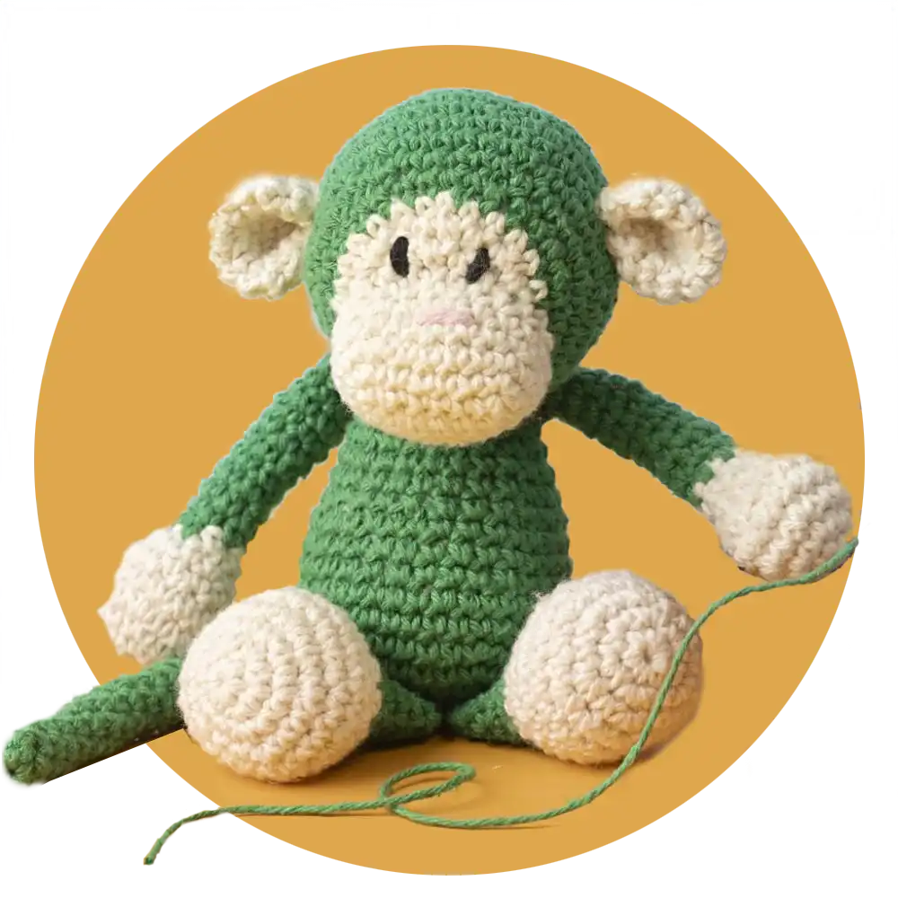 groen amigurumi aapje