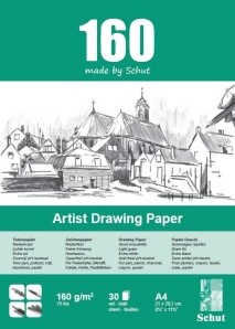 Schut Tekenpapier A2 160gr 25 vel