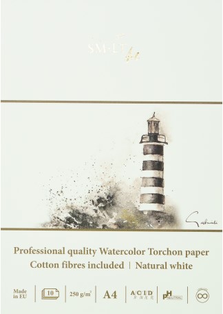 SMLT Aquarelblok Professional Gestikt A4 250gr 10 vel