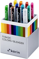 Karin Realbrush PRO Aquarelmarkers Set 12 kleuren 11 Basic Colors+Blender