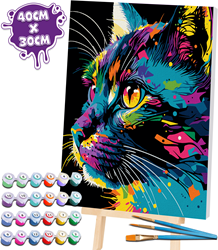 Splat Planet Paint By Numbers Gekleurde Kat