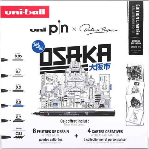 Uni Pin Fineliner Koffer Osaka