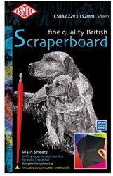 Essdee Scraperboard Kratzbrett 22,9 x 15,2 cm Schwarz 10 Stück