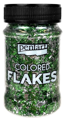 Pentart Gekleurde Folievlokken Groen - Zilver 100ml