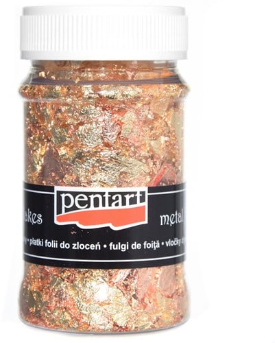 Pentart Metalen Vlokken Mixed Goud & Koper 100ml M4
