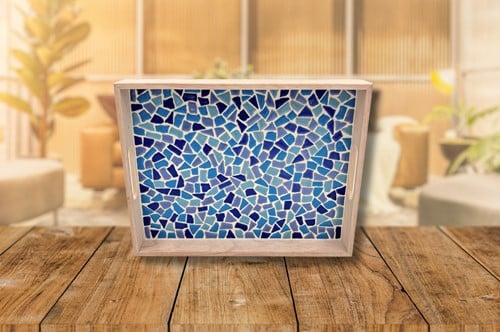 LC DIY Pakket Mozaïek Dienblad - Blauw