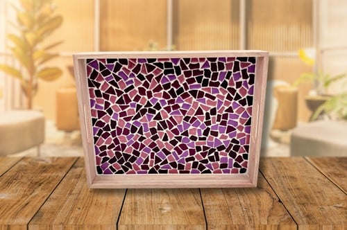 LC DIY Pakket Mozaïek Dienblad - Oud Roze