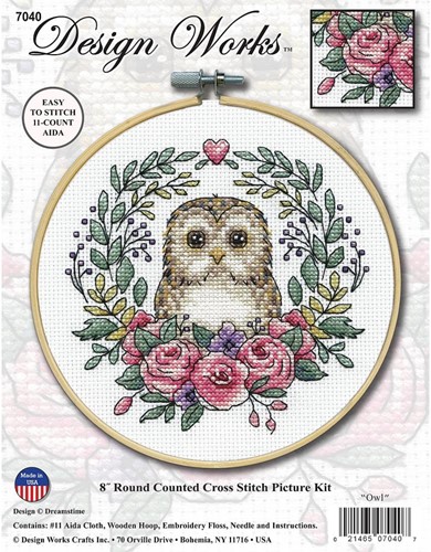 Design Work Crafts Embroidery set Owl 20 cm-2
