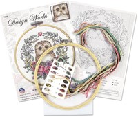 Design Work Crafts Embroidery set Owl 20 cm-3