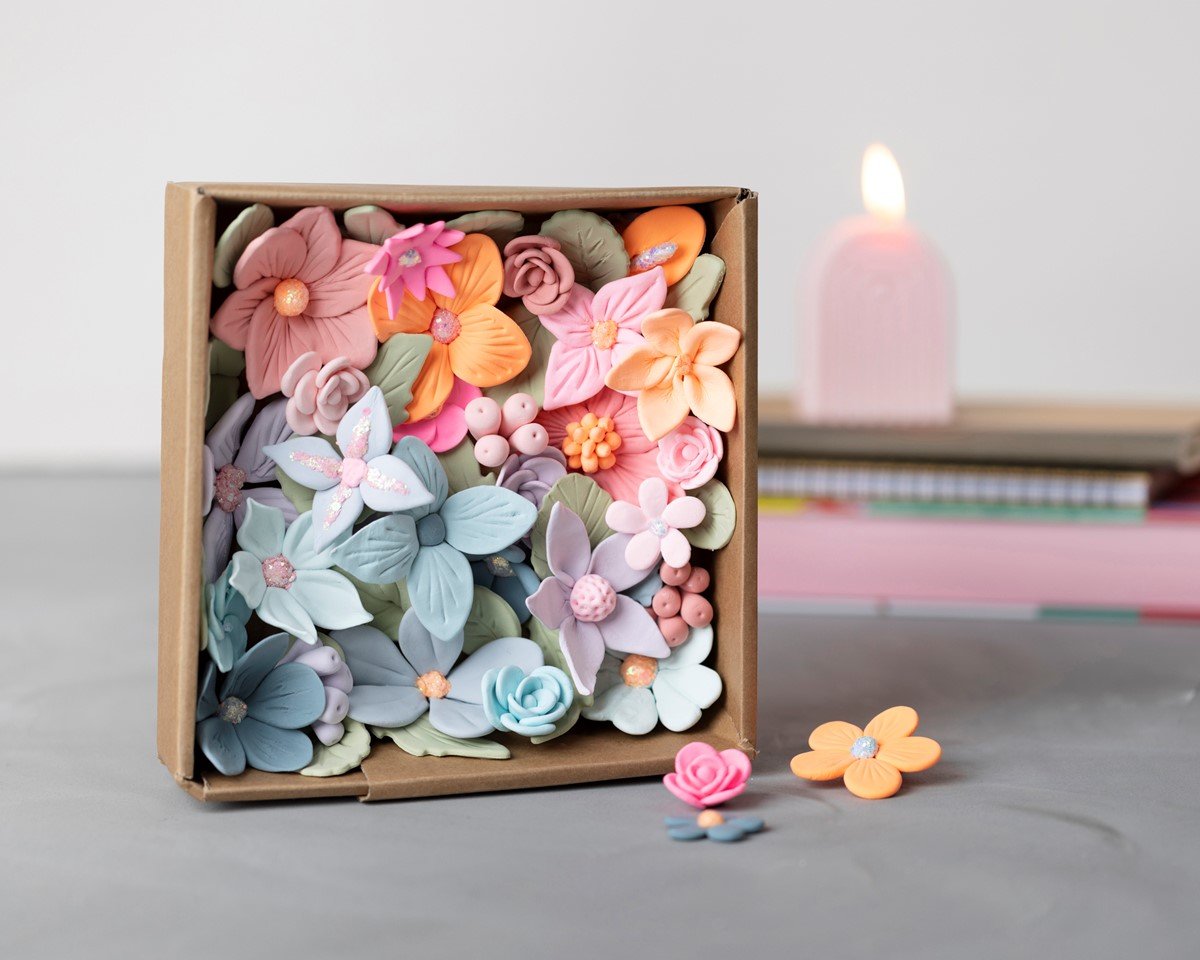 Silk Clay eeuwige bloemen diorama