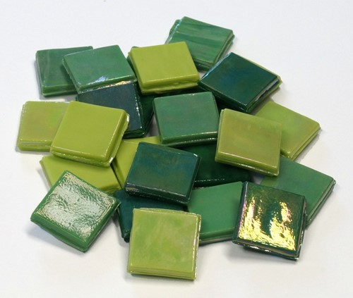Mosaikstein Ice Glass Opaque Green Mix 200g