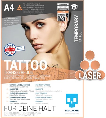 Skullpaper Tattoo Folie Laser A4 4 Vel