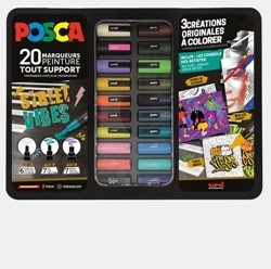 Uni Posca Verfmarker Koffer Street Vibes 20 stuks
