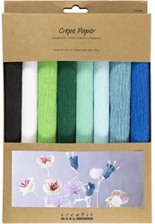 CC Krepppapier Blau/Grün-Harmonie, 8 Blatt