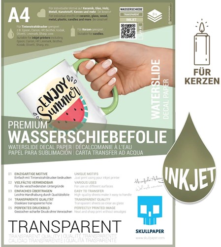 Skullpaper Transferfolie Inkjet A4 8 Vel Transparant