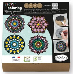Aladine Dot Painting Set 4x2 Vormen onderzetters & Sjablonen