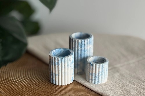 LC DIY Giethars Set - Kaarsenhouder (3 stuks) met Blauw pigment